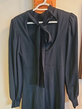 Elegant Teal Long-Sleeve Midi Dress with High Neck